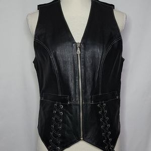 Harley Davidson Womens Leather Vest Size M